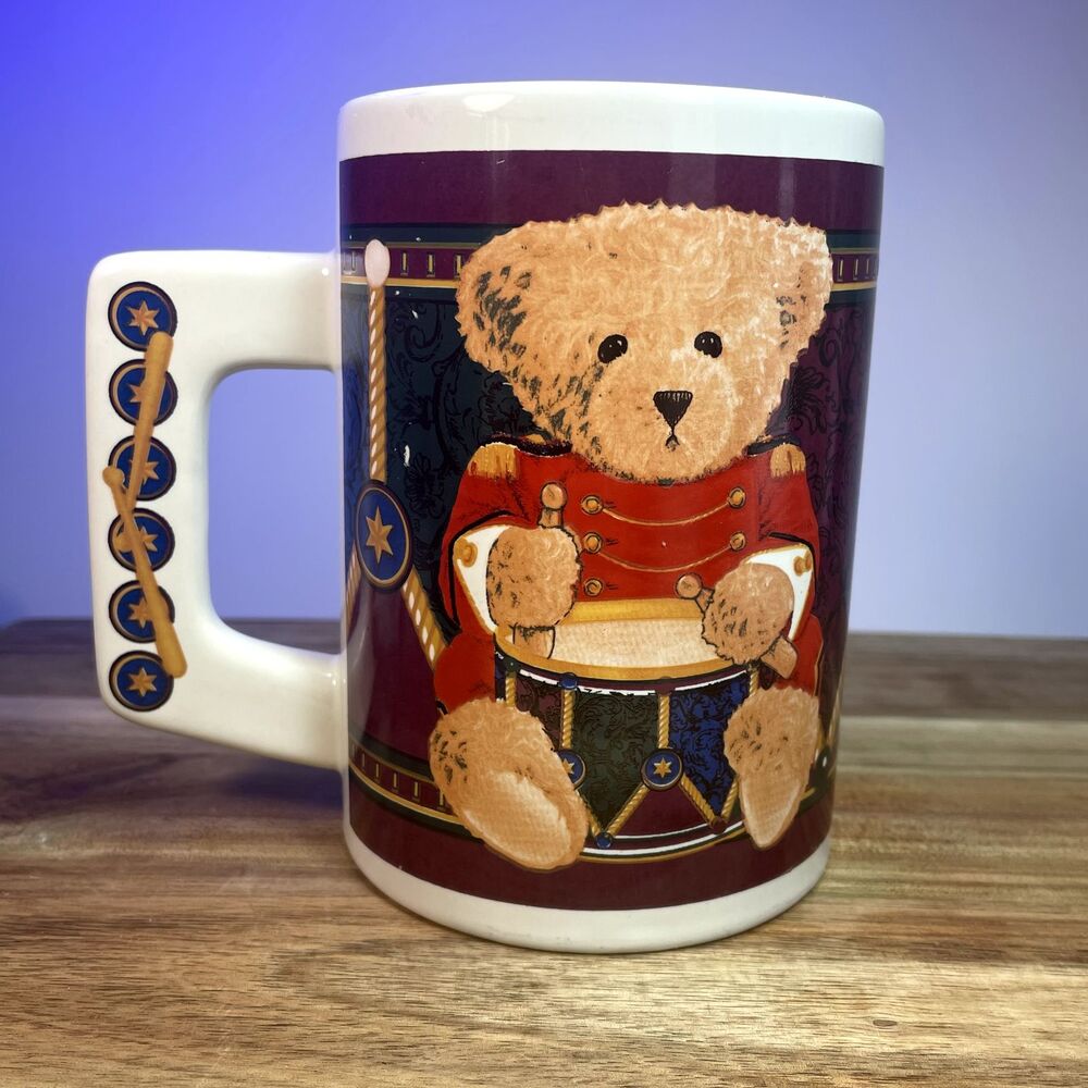 VTG Teddy Bear Drummer Mug Houston Foods 80s 90s British Tea Coffee Mug UK